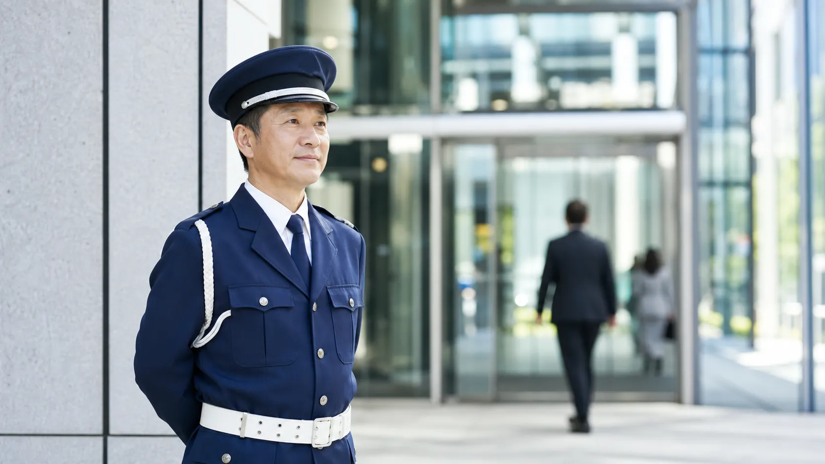 警備業界の人手不足と構造的課題を象徴する警備員の様子
