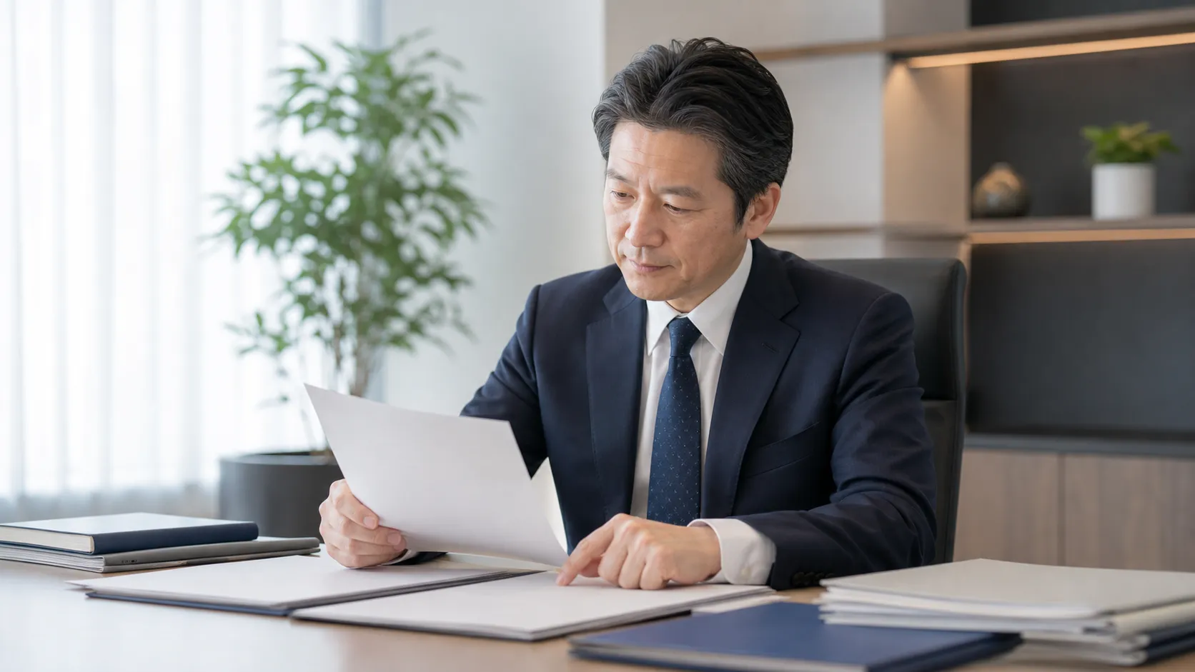 M&Aにおけるリスク要因を慎重に確認する様子