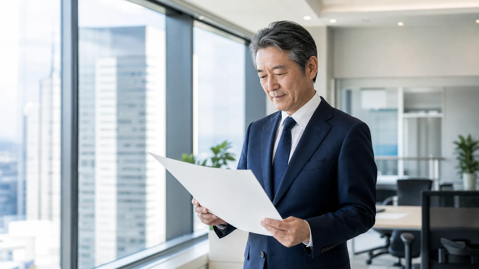 警備会社のM&Aを検討する経営者のイメージ