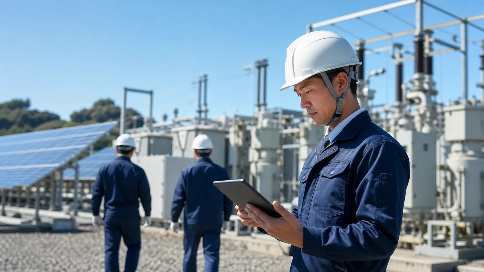 電気工事業界の受注動向データを確認するシーン