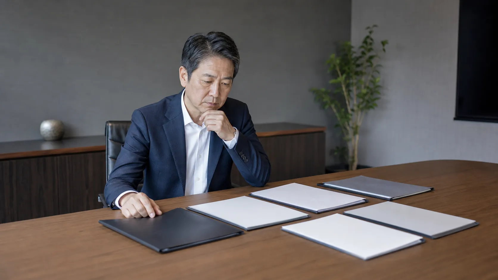 M&Aの手法を比較検討する経営者