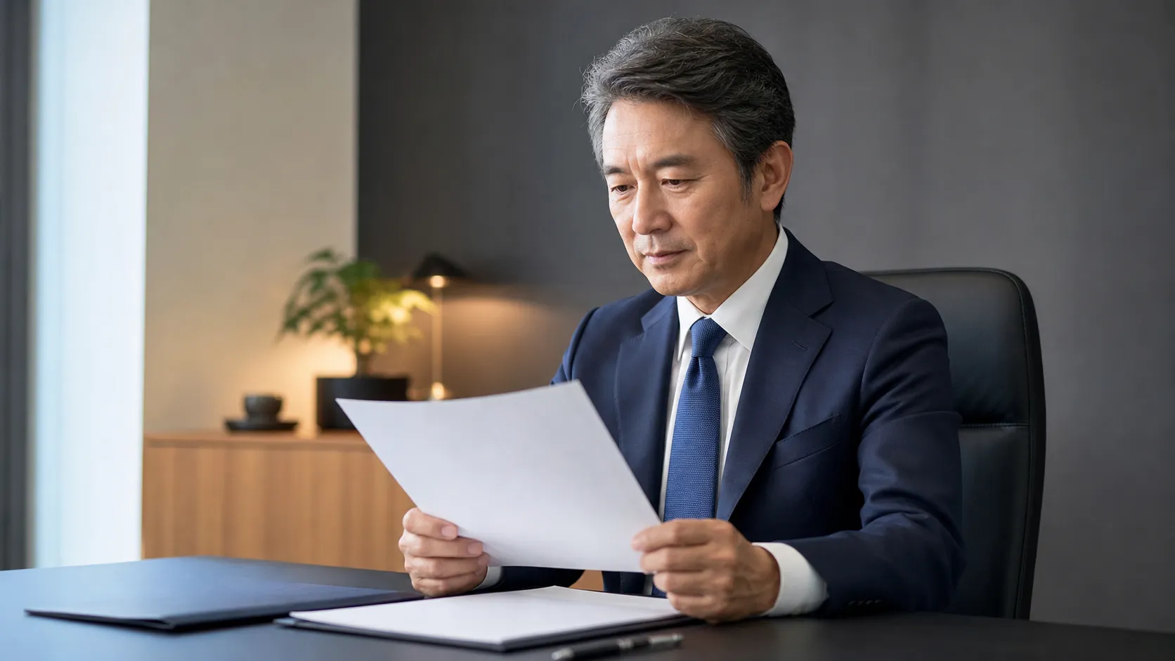 M&Aのリスクや注意点を慎重に確認する経営者