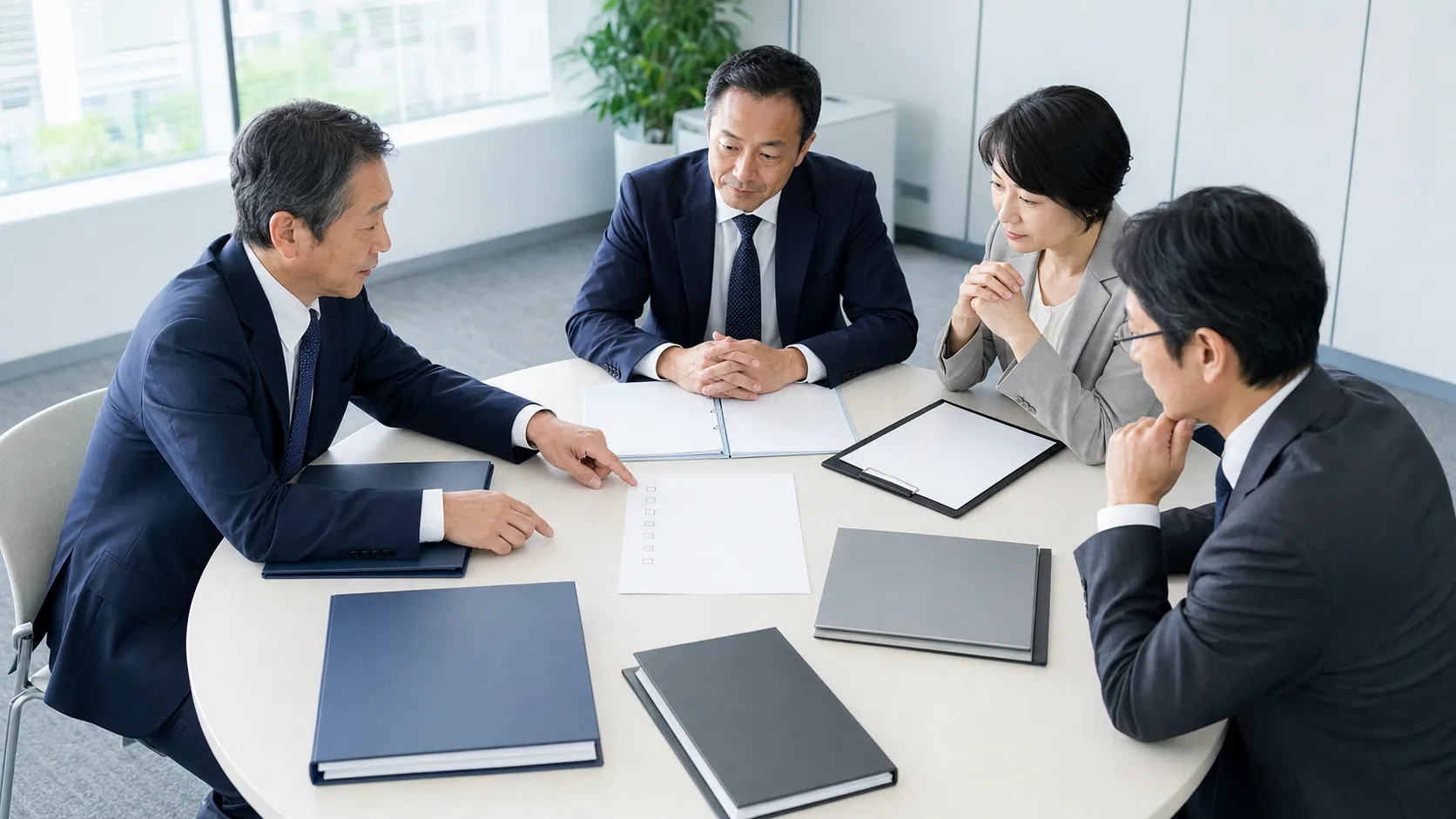 カーブアウト実施時の注意点を専門家と確認しているイメージ