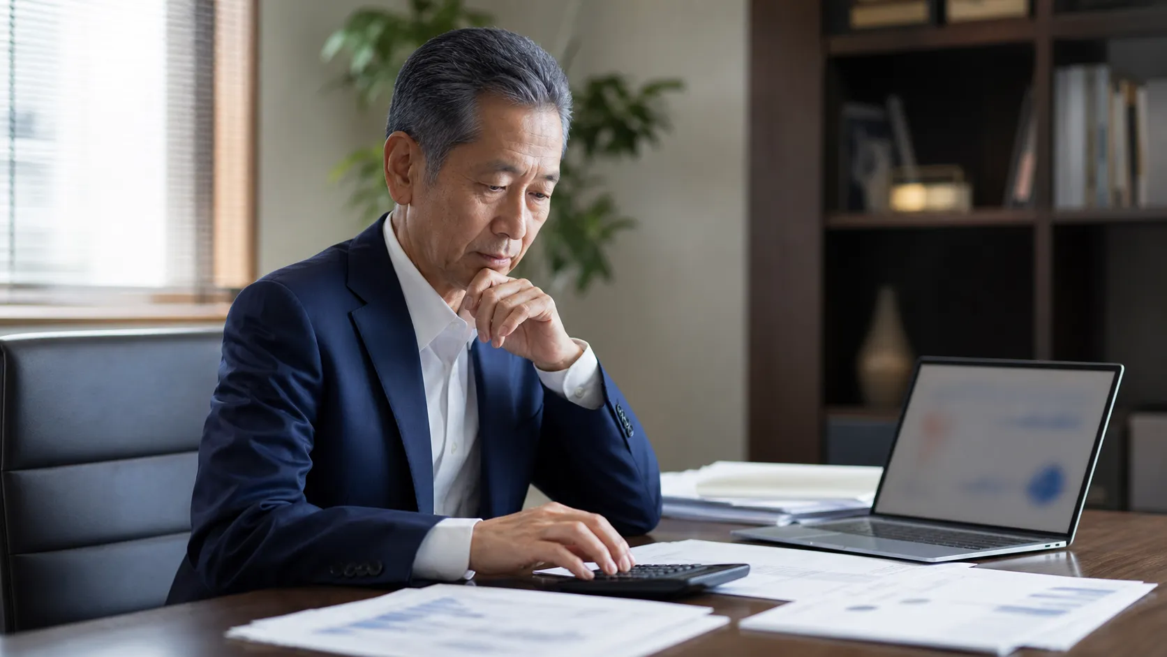 役員退職金の功績倍率法による計算を検討しているイメージ