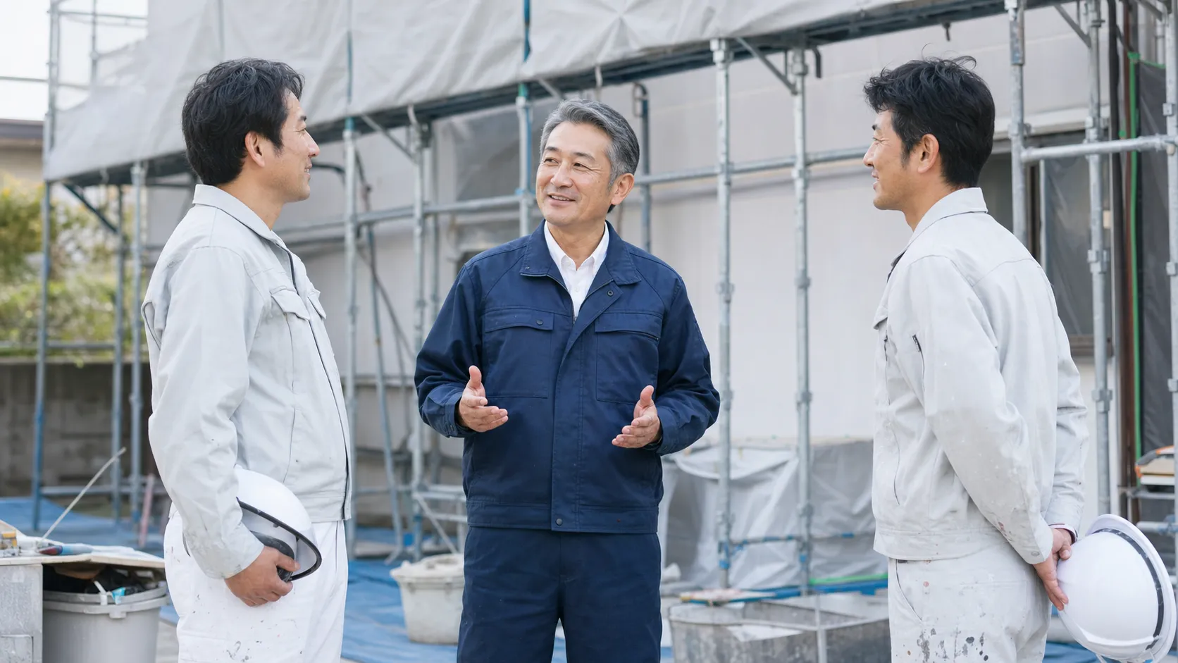 M&Aによって事業と職人の雇用が継続する安心感を表す塗装会社の様子