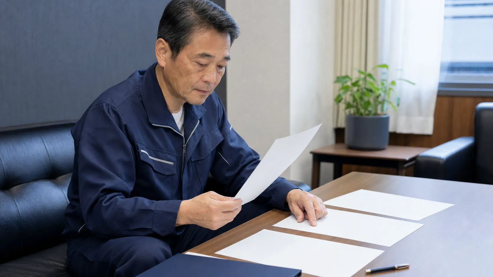 M&Aのリスクを慎重に確認する塗装会社の経営者