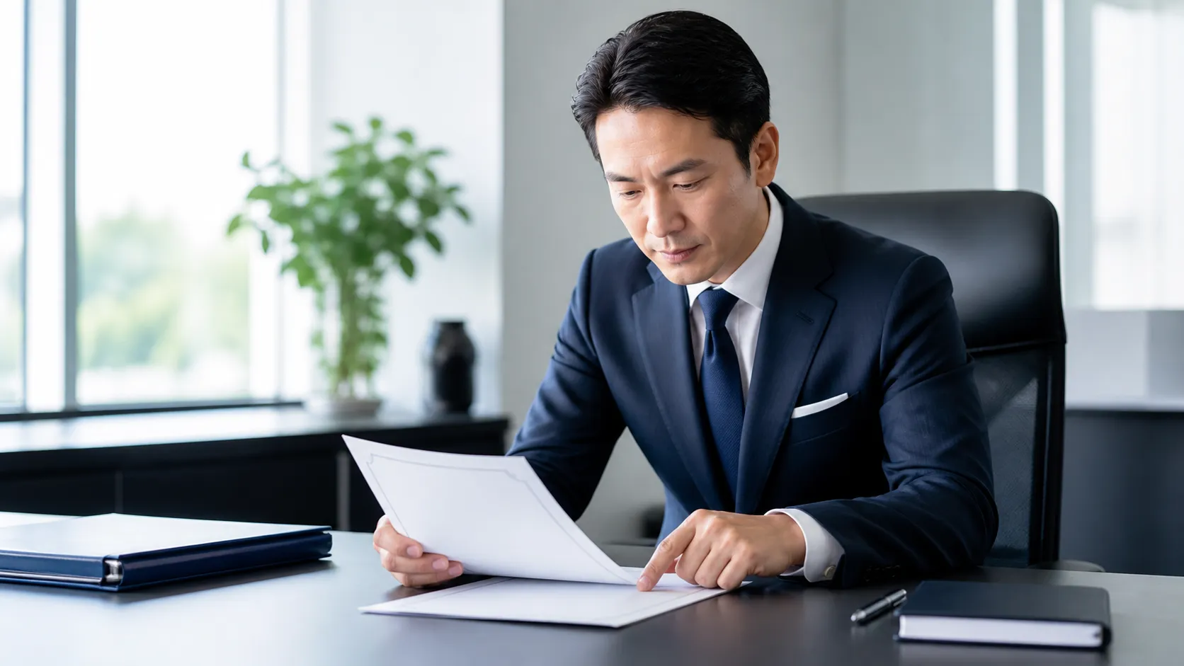 独占交渉権の基本的な意味を理解しようとする経営者のイメージ