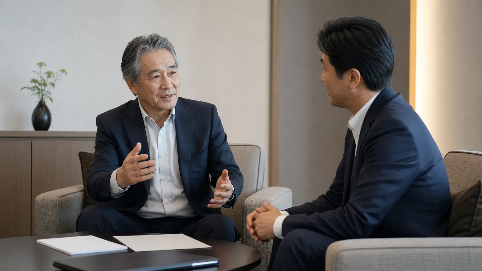 制度の外側にある実務課題について中立的な専門家に相談する経営者