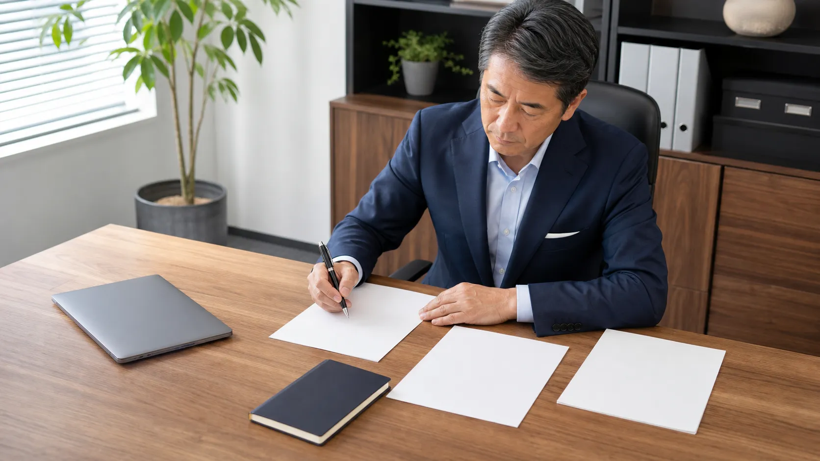事業承継の準備状況を一つずつ確認する経営者