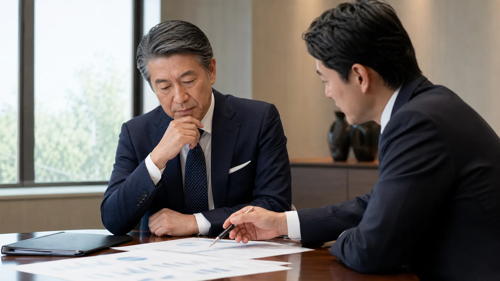 企業価値評価と資金調達の方法を検討するシーン