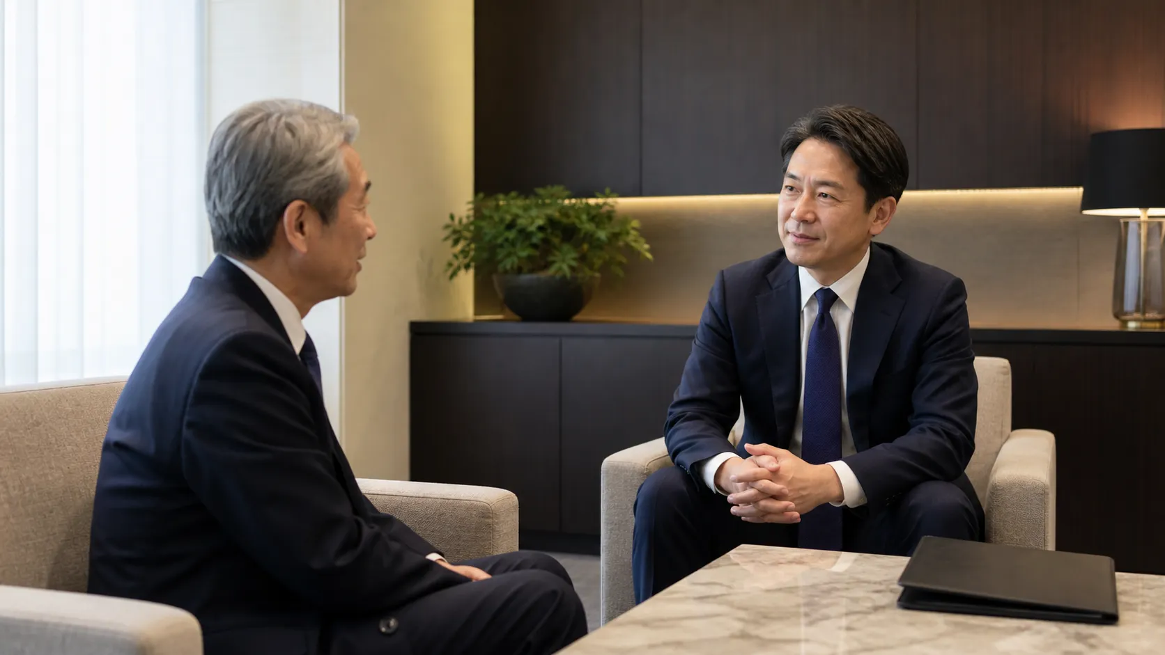 MBO・EBOを成功させるポイントを相談するシーン