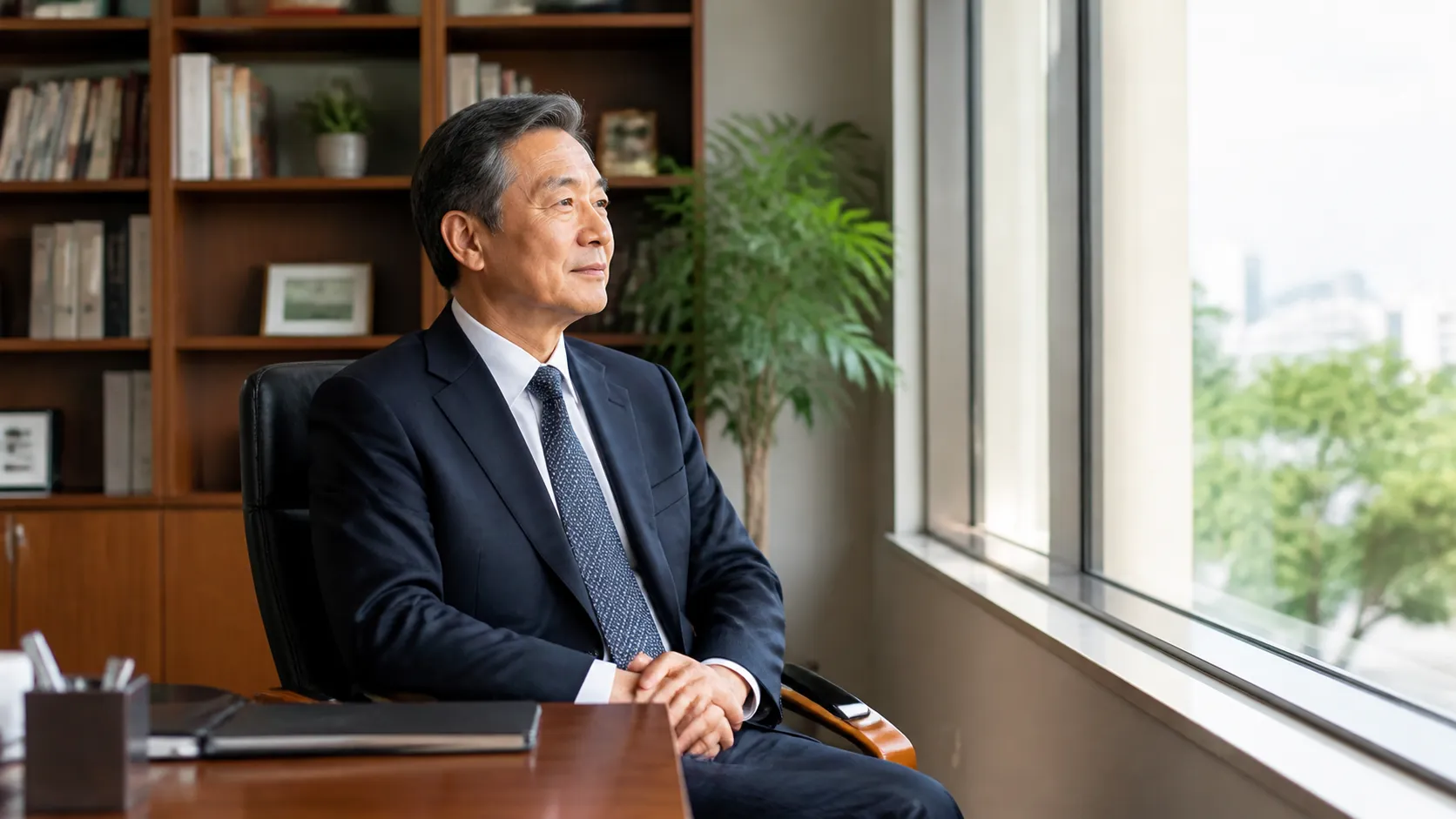 後継者不在率の高まりを背景に早めの準備の必要性を考える高齢の経営者