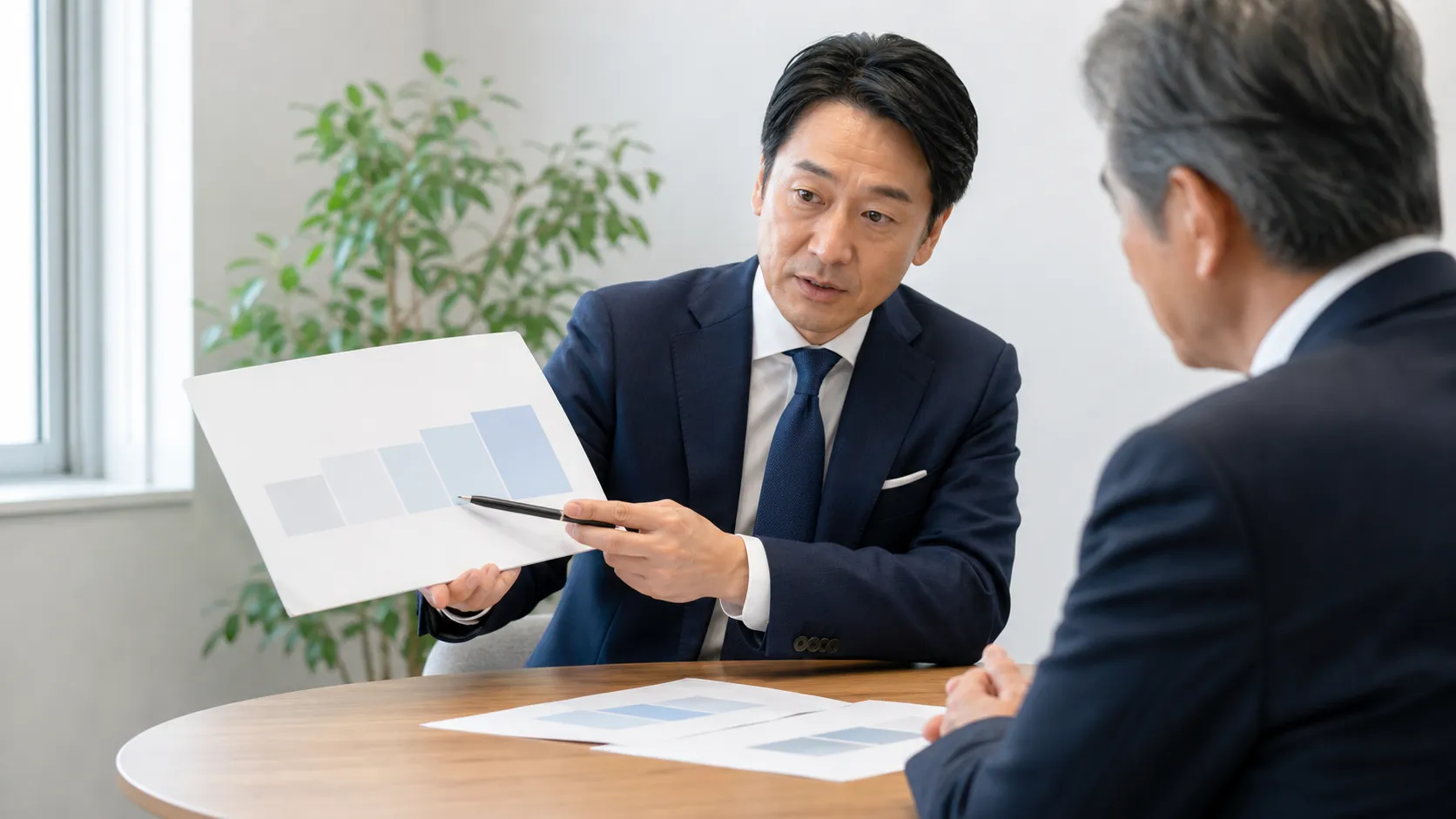 M&A仲介・FAの手数料の仕組みを説明するシーン