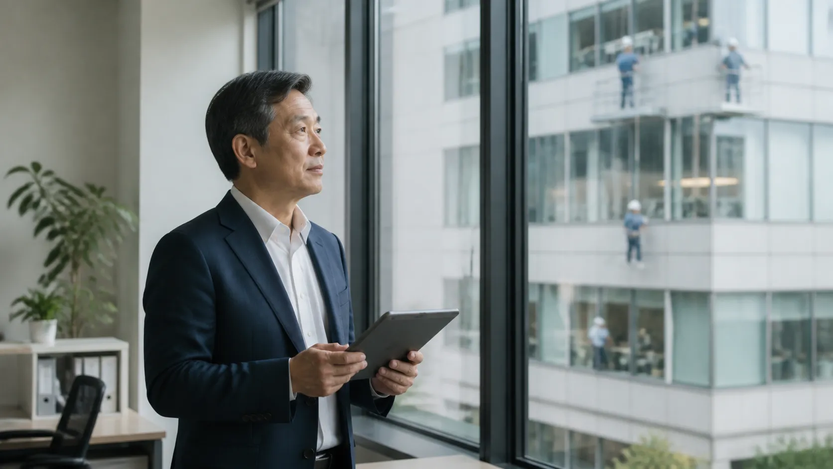 ビルメンテナンス会社のM&Aを検討する経営者のイメージ